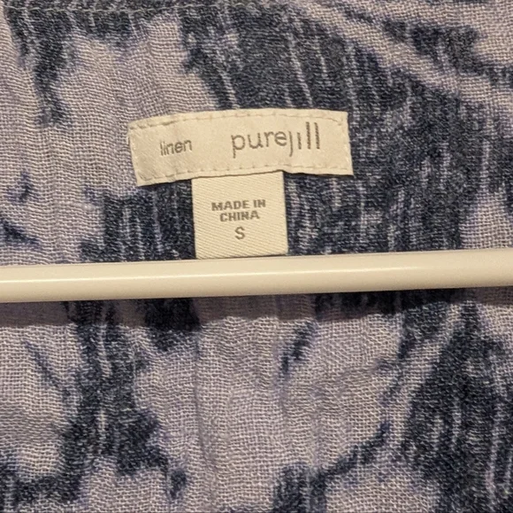 J. Jill Pure Linen Scoop Neck Floral T-Shirt Dress Women's Small - Picture 6 of 10